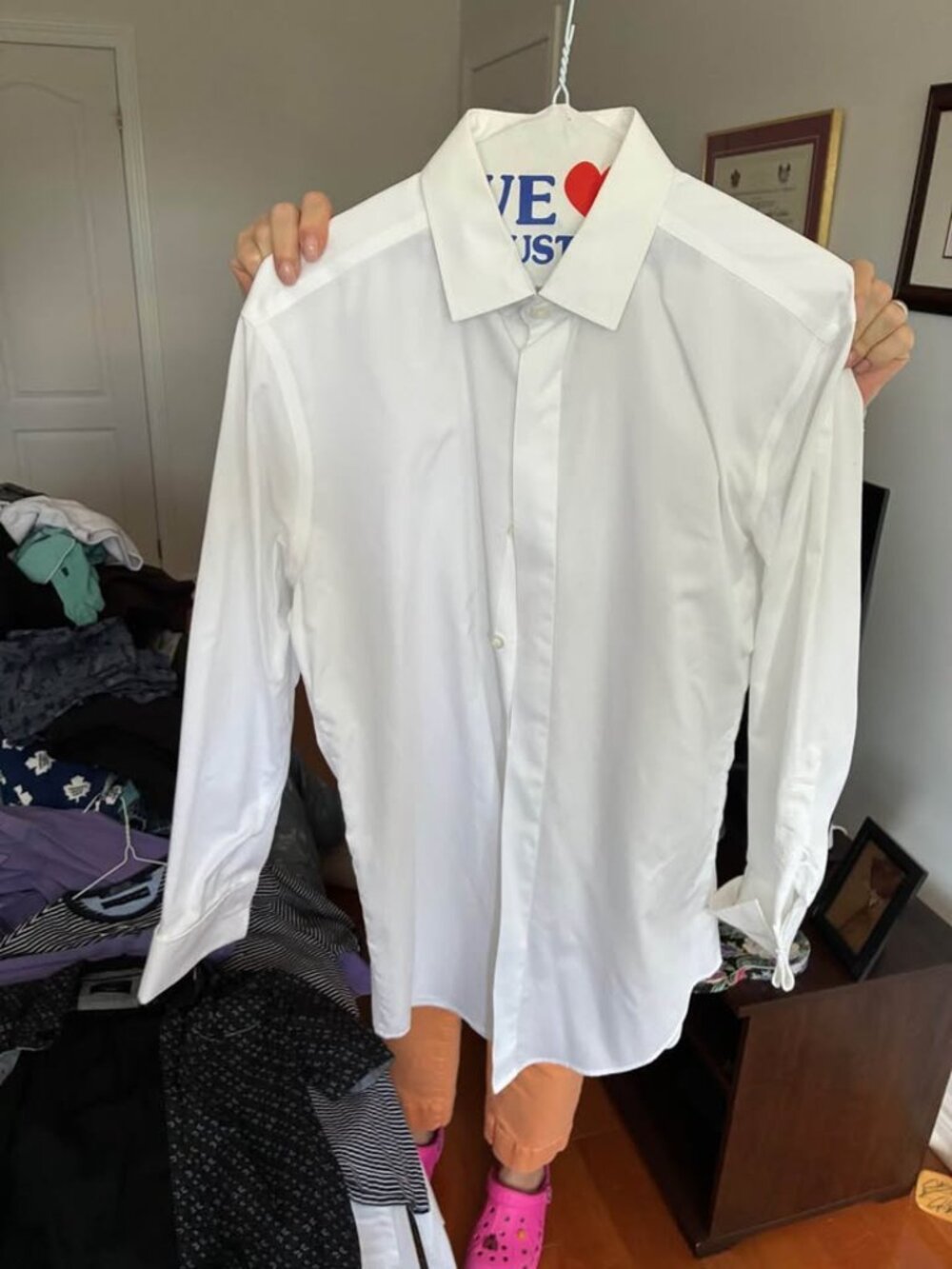 Black Brown 1826 100% Egyptian cotton white dress shirt